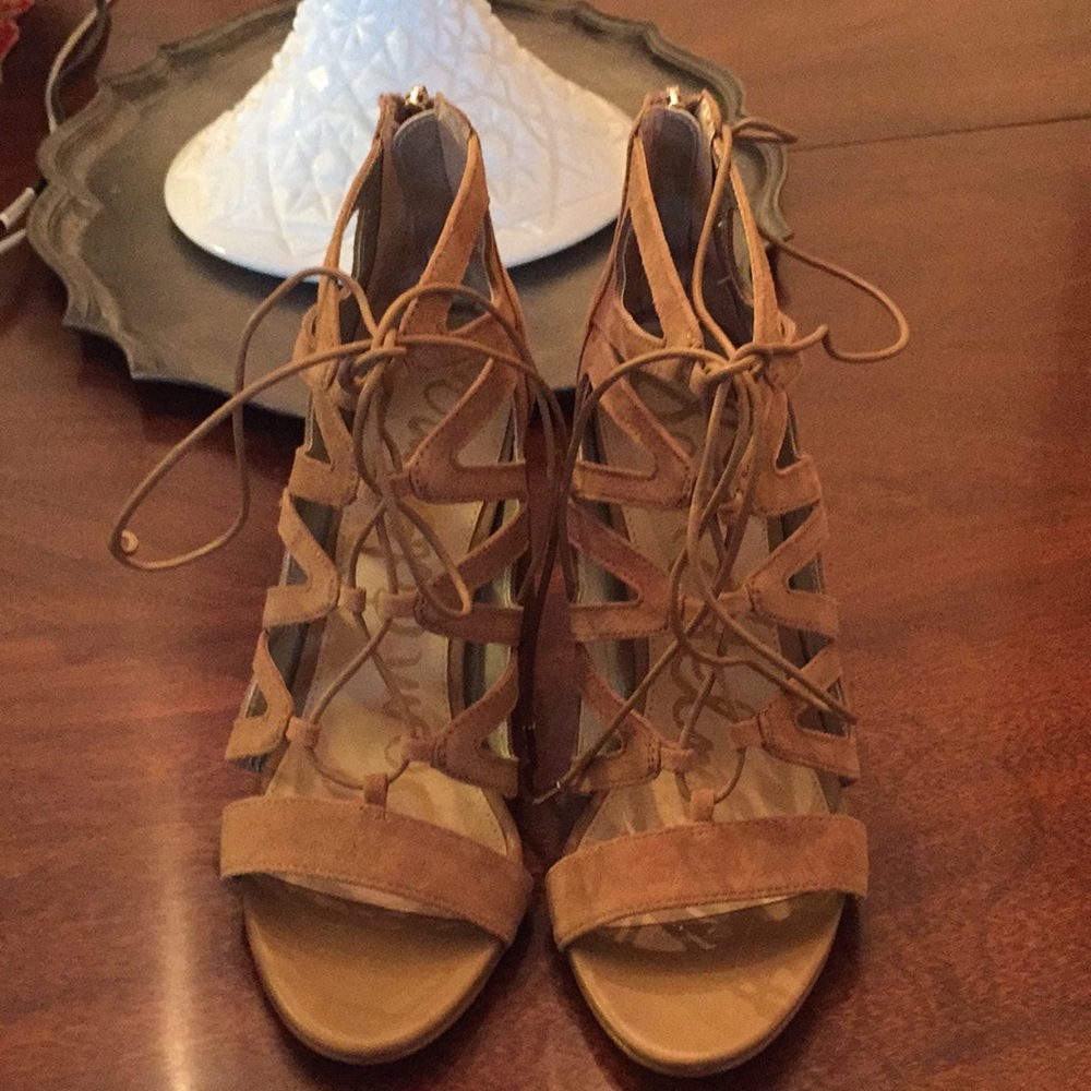 Sam Edelman Yona Strap Heels with Zipper 7.5